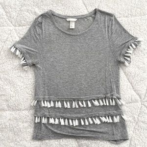 Lightweight fringe top, six XS